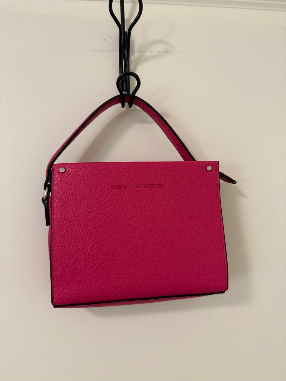 NEW French Connection Hot Pink Structured Top-Handle Satchel